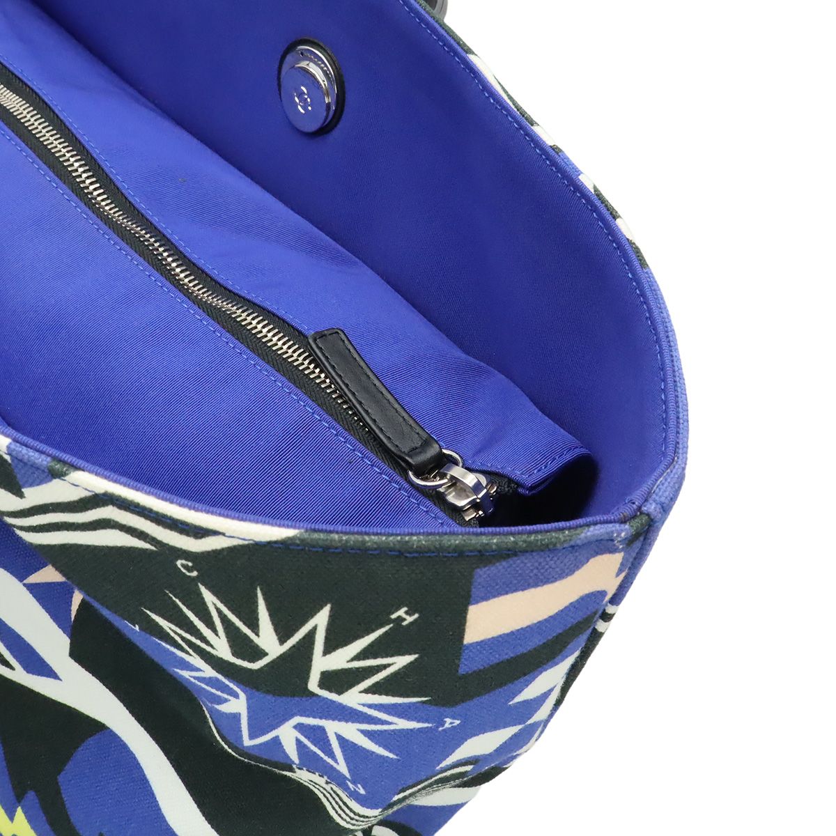 Chanel la Pausa Tote 2-Way Chain Shoulder Bag Ship Motif Canvas Blue Black — view 5