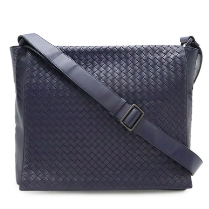Bottega Veneta Intrecciato Messenger Bag Leather Dark Purple