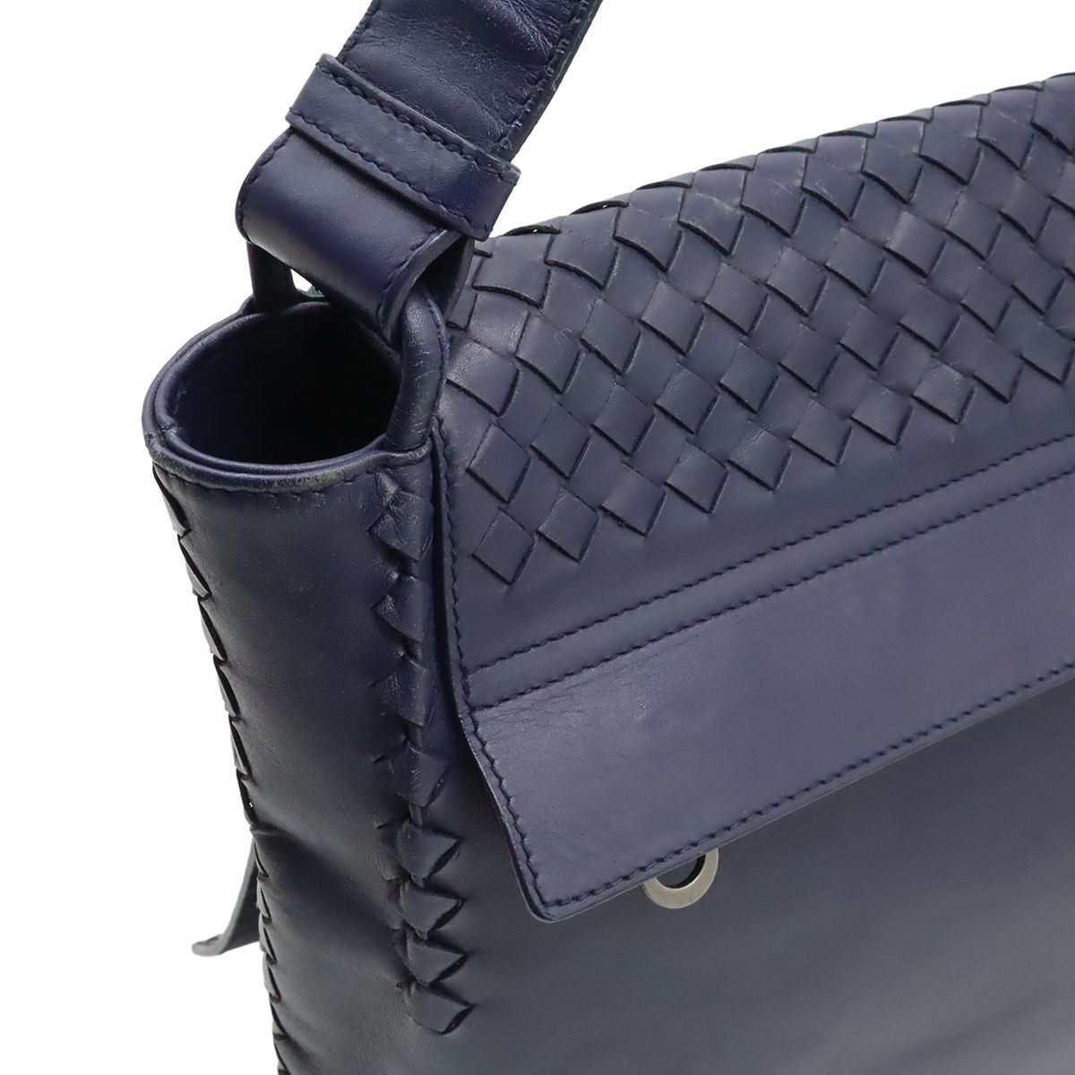 Bottega Veneta Intrecciato Messenger Bag Leather Dark Purple — view 4
