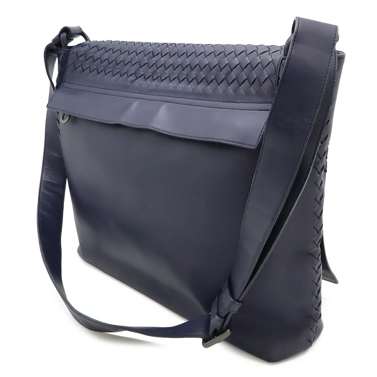 Bottega Veneta Intrecciato Messenger Bag Leather Dark Purple — view 2