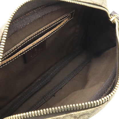 Gucci GG Plus Supreme Shoulder Bag Crossbody Pochette Leather Khaki Beige Dark — view 5