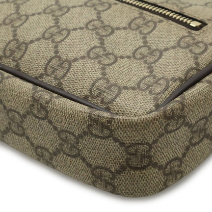 Gucci GG Plus Supreme Shoulder Bag Crossbody Pochette Leather Khaki Beige Dark — view 3