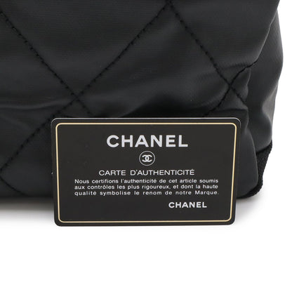 Chanel Paris Biarritz Tote PM Shoulder Bag Leather Black Silver — view 9