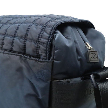 Chanel Sports Line CC Logo Messenger Bag Crossbody Quilted Nylon Navy Black — view 5