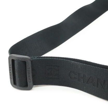 Chanel Sports Line CC Logo Messenger Bag Crossbody Quilted Nylon Navy Black — view 4