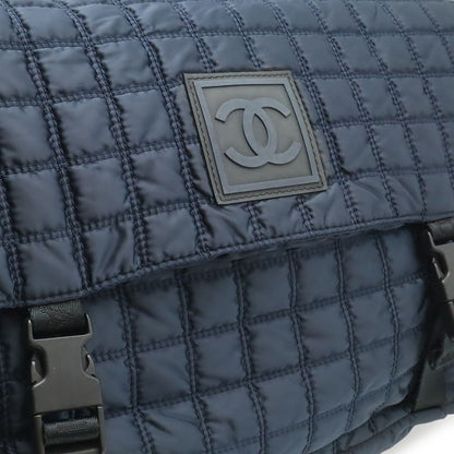 Chanel Sports Line CC Logo Messenger Bag Crossbody Quilted Nylon Navy Black — view 8