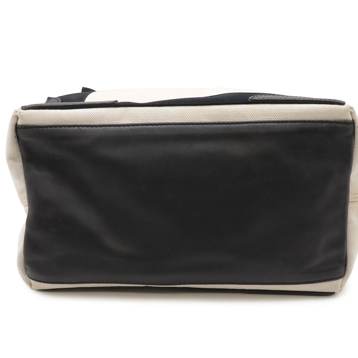 Balenciaga Navy Cabas S Logo Tote Canvas Leather Natural Black — view 6