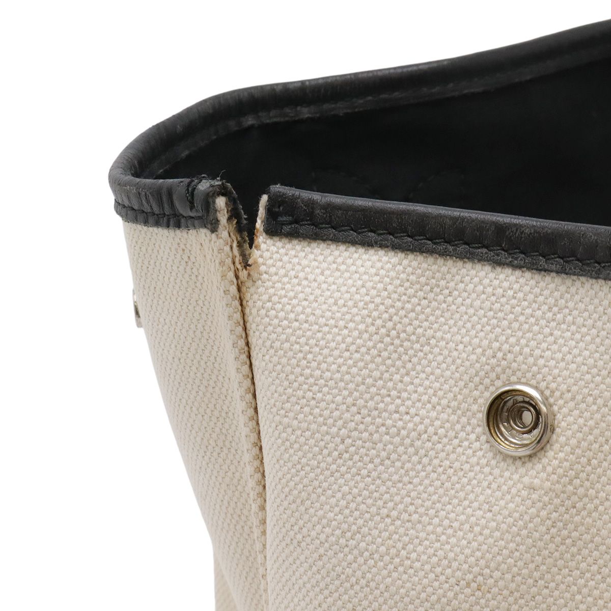 Balenciaga Navy Cabas S Logo Tote Canvas Leather Natural Black — view 5