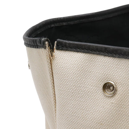 Balenciaga Navy Cabas S Logo Tote Canvas Leather Natural Black — view 5