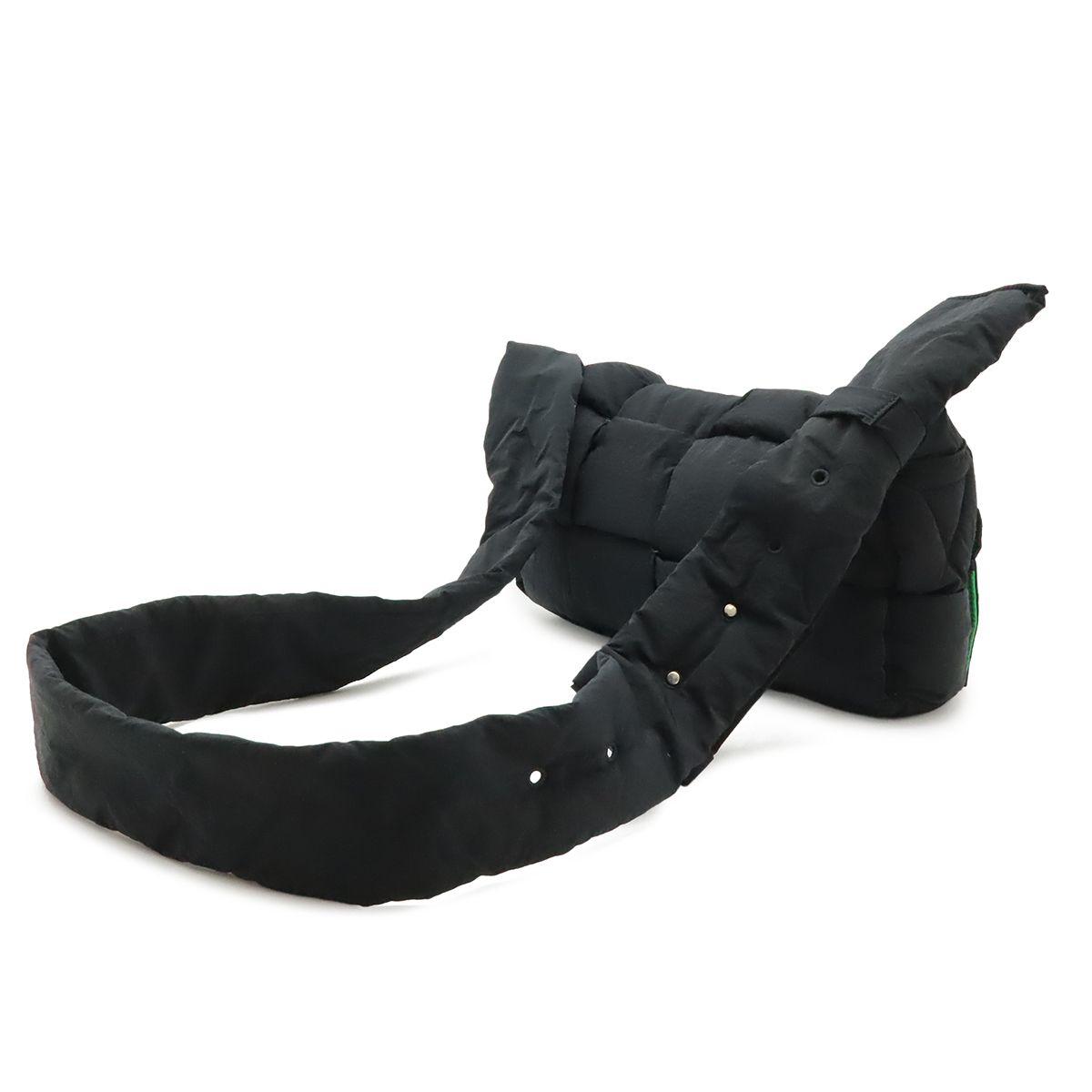 Bottega Veneta Maxi Intrecciato Padded Tech Cassette Shoulder Bag Nylon Black — view 2