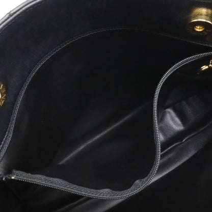 Chanel Quilted Cocobol Chain Tote Shoulder Bag Lambskin Leather Black Gold — view 8
