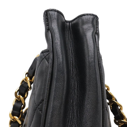Chanel Quilted Cocobol Chain Tote Shoulder Bag Lambskin Leather Black Gold — view 4