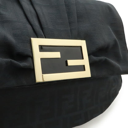 Fendi Shoulder Bag Chain Zucca Pattern Canvas Black Gold — view 8