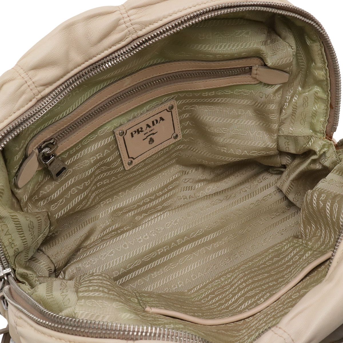 Prada Gather 2-Way Shoulder Bag Crossbody Nappa Leather Cipria Light Pink Silver — view 7