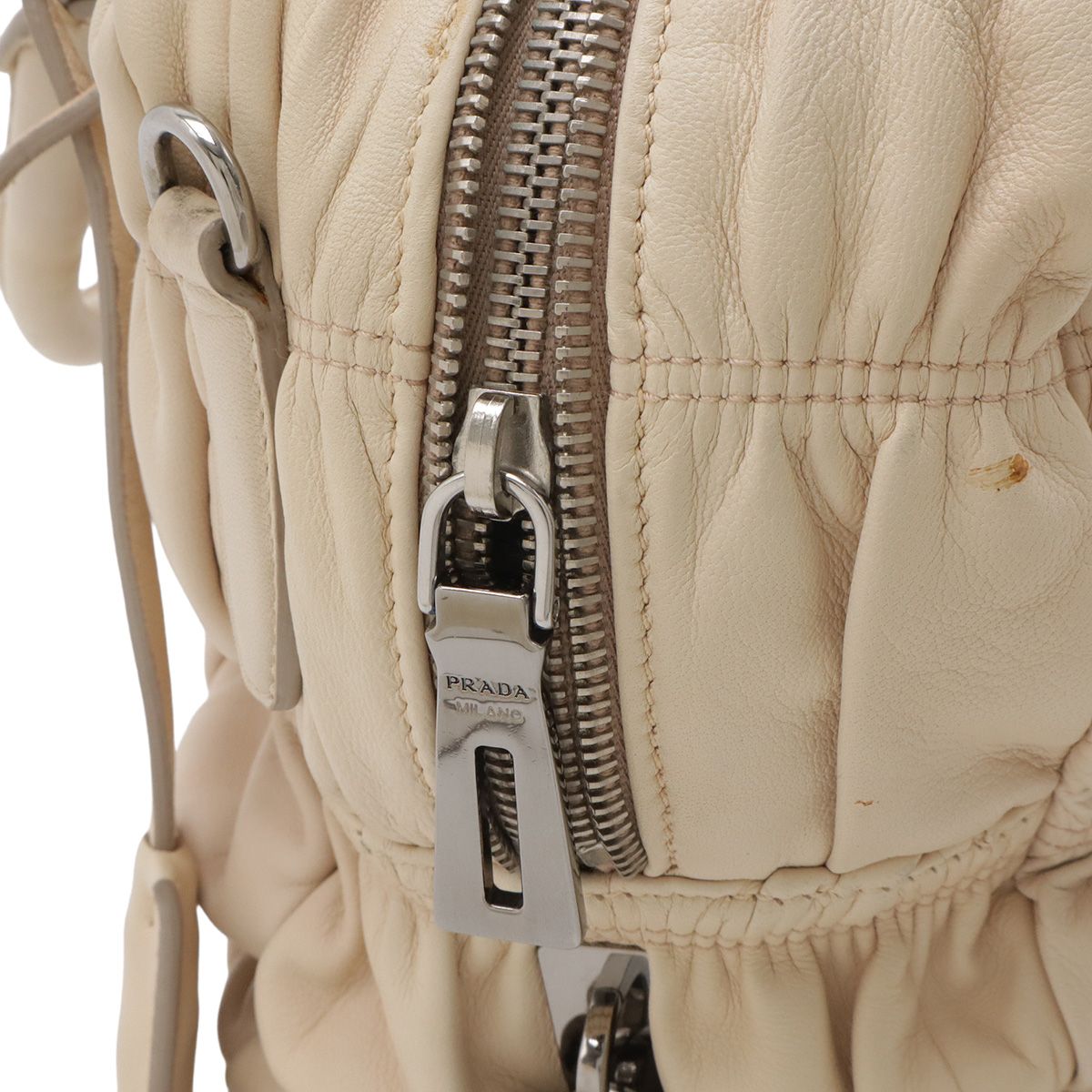 Prada Gather 2-Way Shoulder Bag Crossbody Nappa Leather Cipria Light Pink Silver — view 4