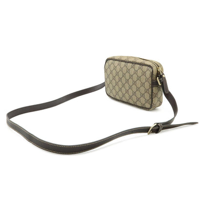 Gucci GG Plus Supreme Shoulder Bag Crossbody Pochette Leather Khaki Beige Dark — view 2