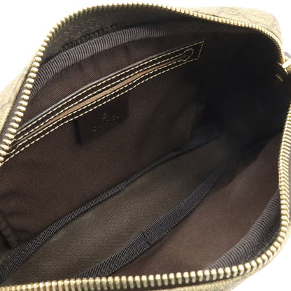 Gucci GG Plus Supreme Shoulder Bag Crossbody Pochette Leather Khaki Beige Dark — view 5