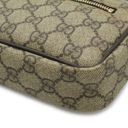 Gucci GG Plus Supreme Shoulder Bag Crossbody Pochette Leather Khaki Beige Dark — view 3