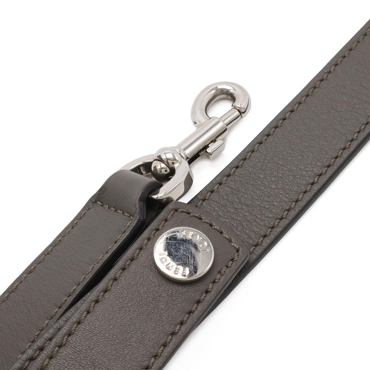 Fendi by the Way 2-Way Shoulder Bag Leather Gray Black Silver — view 7
