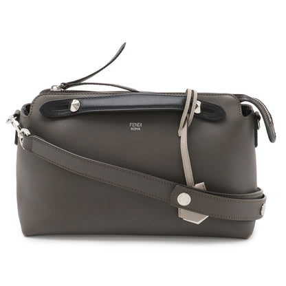 Fendi by the Way 2-Way Shoulder Bag Leather Gray Black Silver