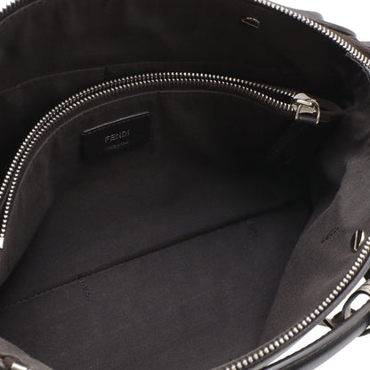 Fendi by the Way 2-Way Shoulder Bag Leather Gray Black Silver — view 8