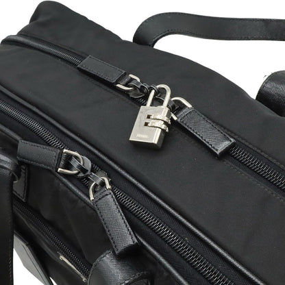 Prada Triangle Logo Business Briefcase 2-Way Shoulder Bag Nylon Nero Black — view 5