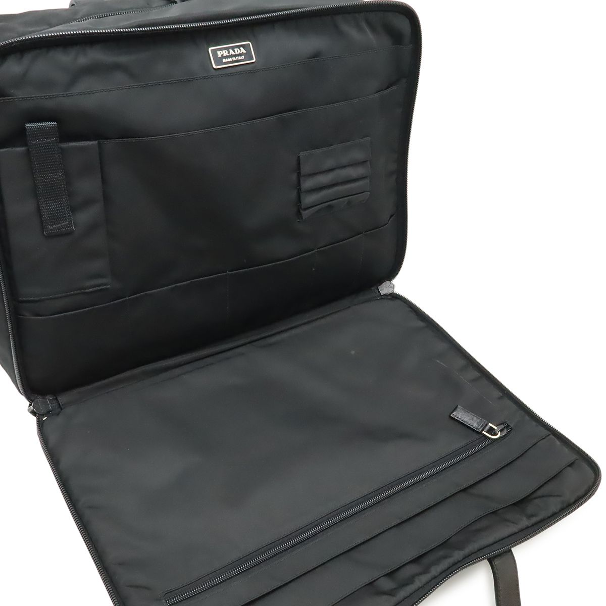 Prada Triangle Logo Business Briefcase 2-Way Shoulder Bag Nylon Nero Black — view 7