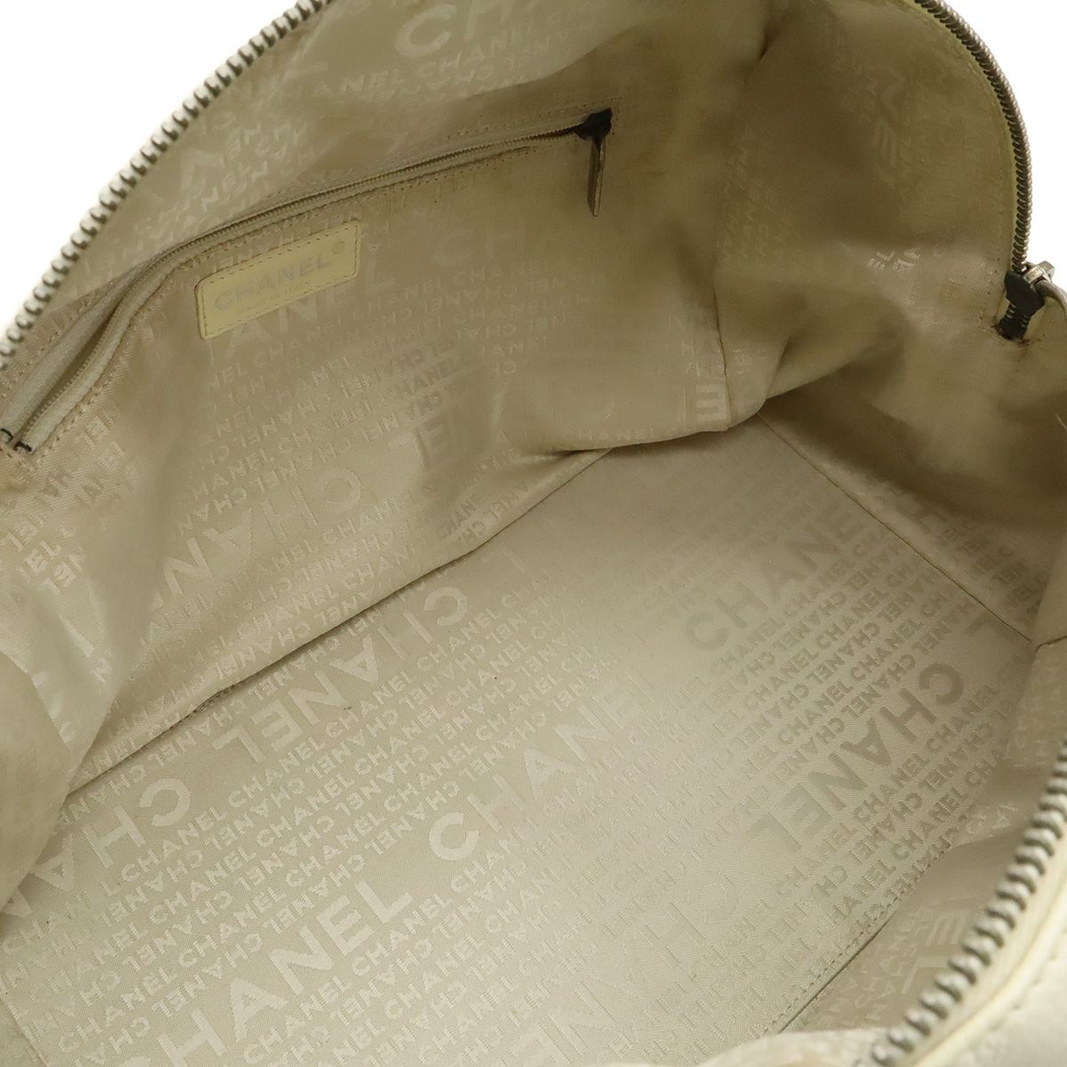 Chanel CC Logo Mini Bag Perforated Mesh Leather Ivory White — view 6