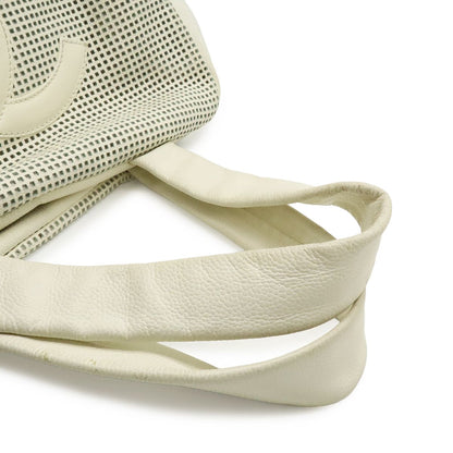 Chanel CC Logo Mini Bag Perforated Mesh Leather Ivory White — view 4