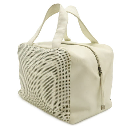 Chanel CC Logo Mini Bag Perforated Mesh Leather Ivory White — view 2