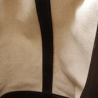Hermes Picotin GM Long Shoulder Tote Bag Canvas Leather Natural Dark Brown — view 7