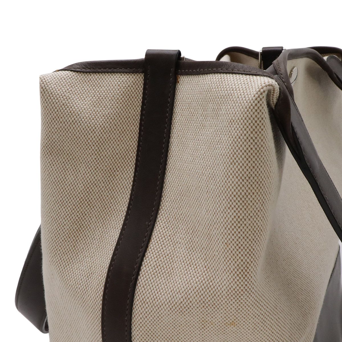 Hermes Picotin GM Long Shoulder Tote Bag Canvas Leather Natural Dark Brown — view 5
