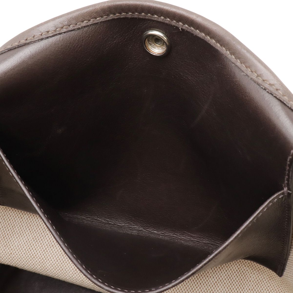 Hermes Picotin GM Long Shoulder Tote Bag Canvas Leather Natural Dark Brown — view 8