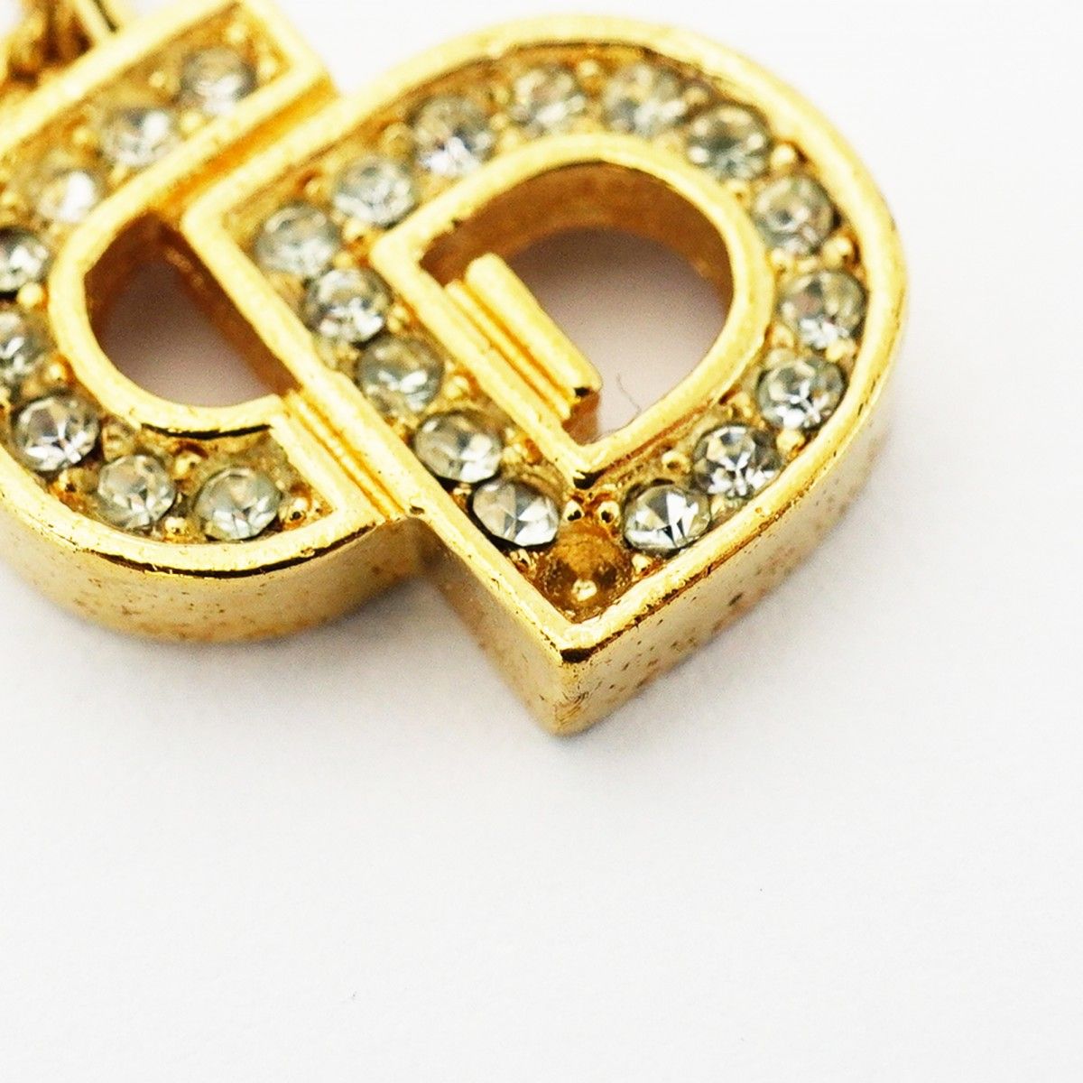Dior Necklace CD Logo Gold Plated Line Stone — view 8