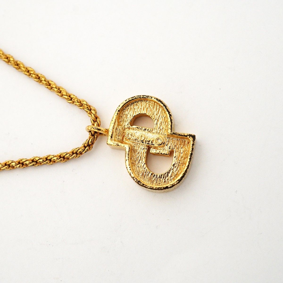 Dior Necklace CD Logo Gold Plated Line Stone — view 6