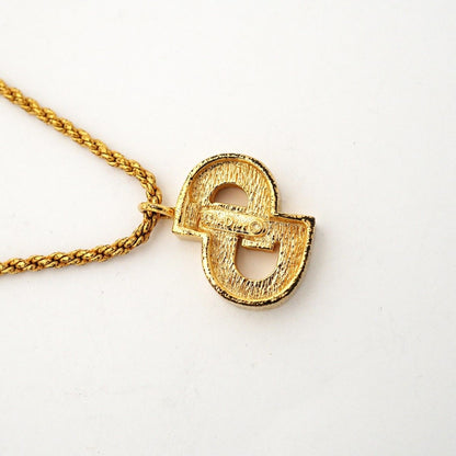Dior Necklace CD Logo Gold Plated Line Stone — view 6
