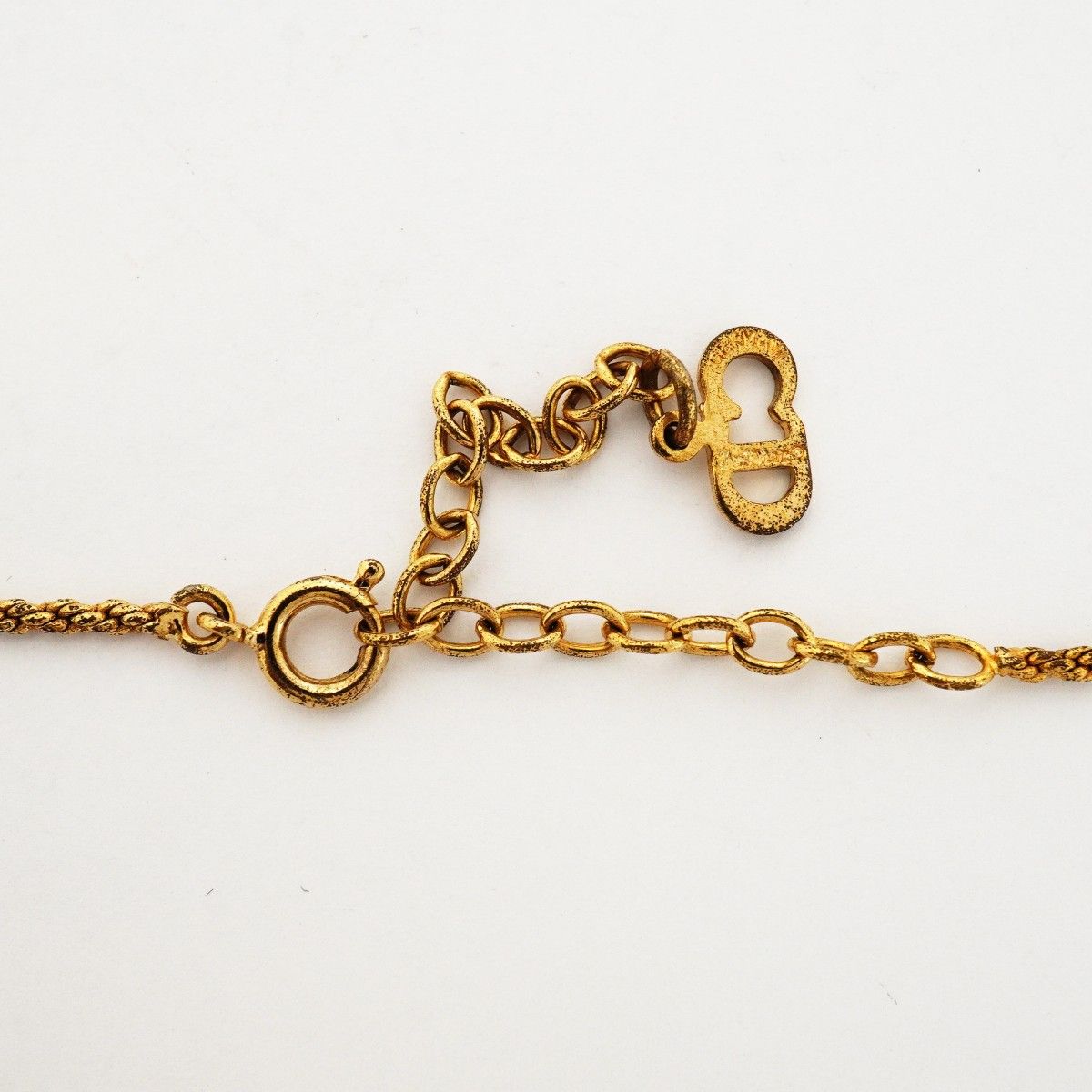 Dior Necklace CD Logo Gold Plated Line Stone — view 4