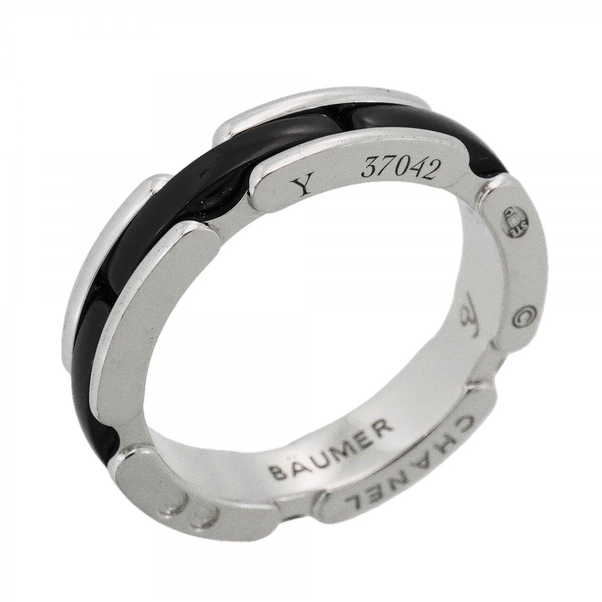 Chanel Ring Ultra Collection 18k White Gold Ceramic Black