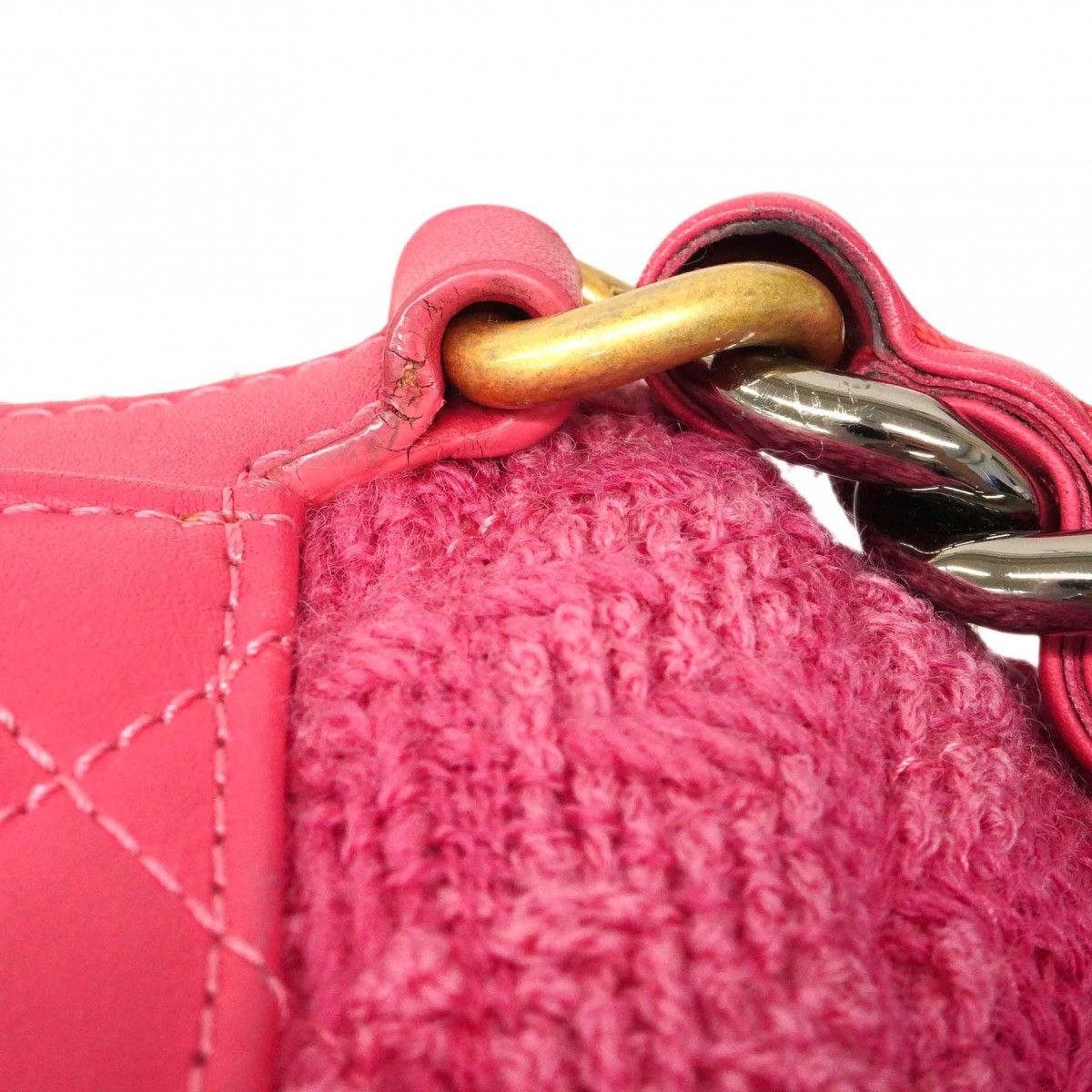 Chanel Shoulder Bag 19 Tweed Pink Gold Silver — view 7