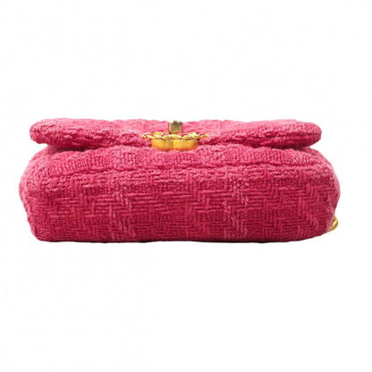 Chanel Shoulder Bag 19 Tweed Pink Gold Silver — view 3