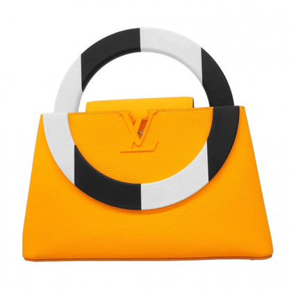 Louis Vuitton Handbag Taurillon Capucines MM Yellow Daniel Buren