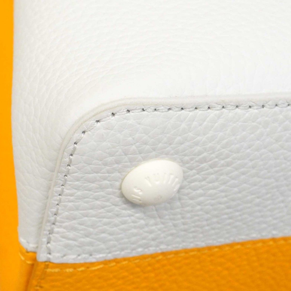 Louis Vuitton Handbag Taurillon Capucines MM Yellow Daniel Buren — view 6