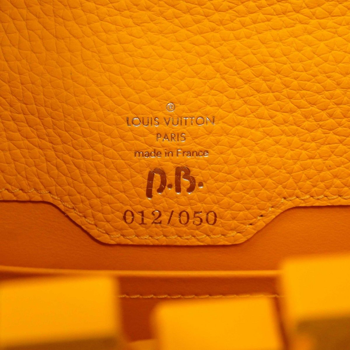 Louis Vuitton Handbag Taurillon Capucines MM Yellow Daniel Buren — view 5
