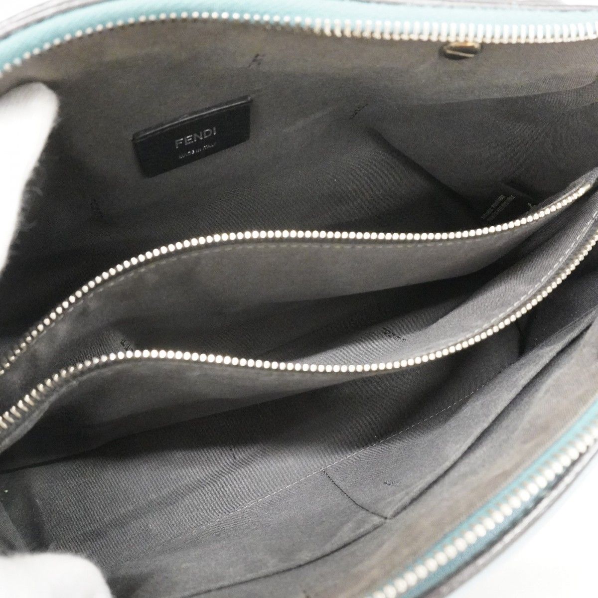 Fendi Handbag Visible Leather Blue Silver 2-Way Bag — view 4