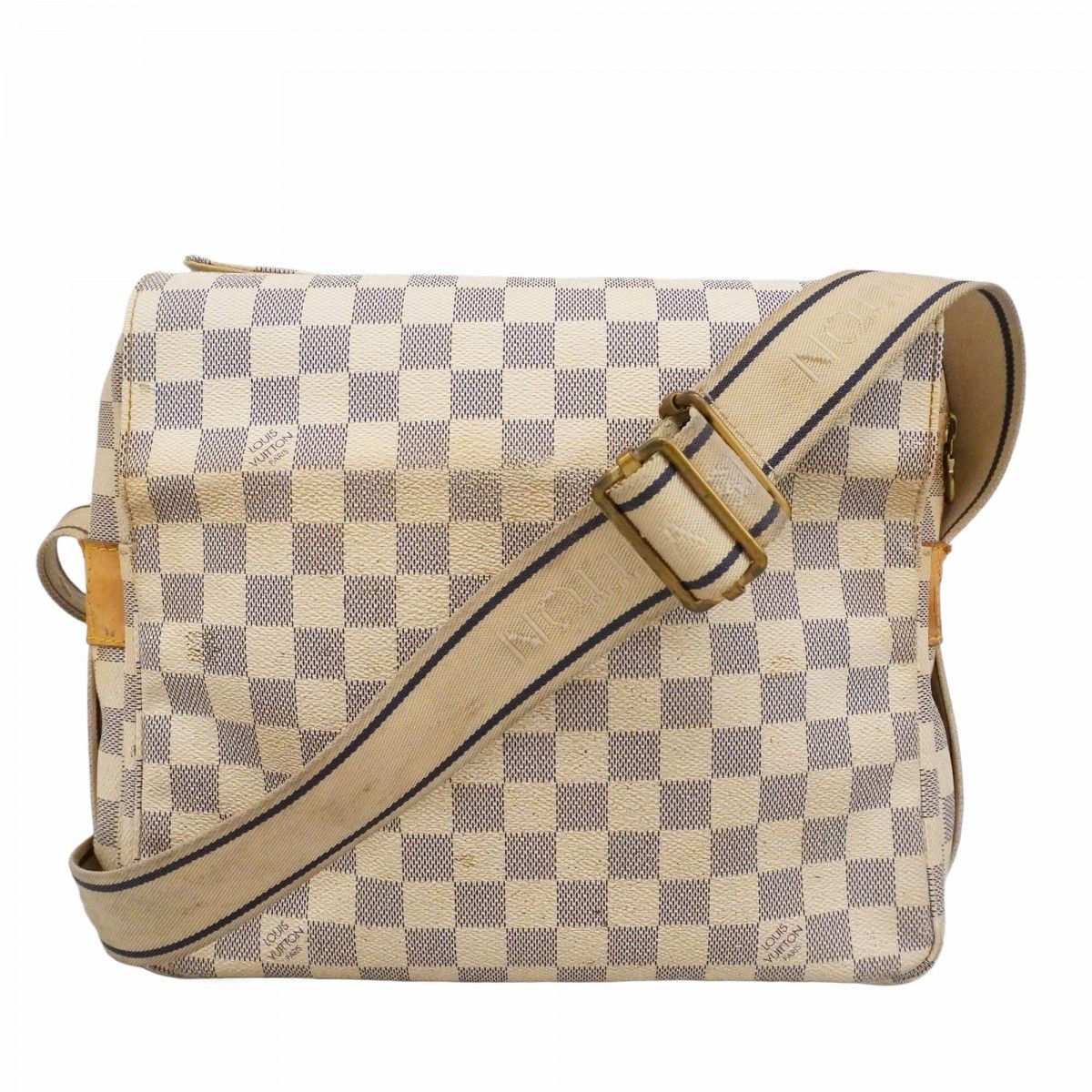 Louis Vuitton Shoulder Bag Damier Azur Naviglio White