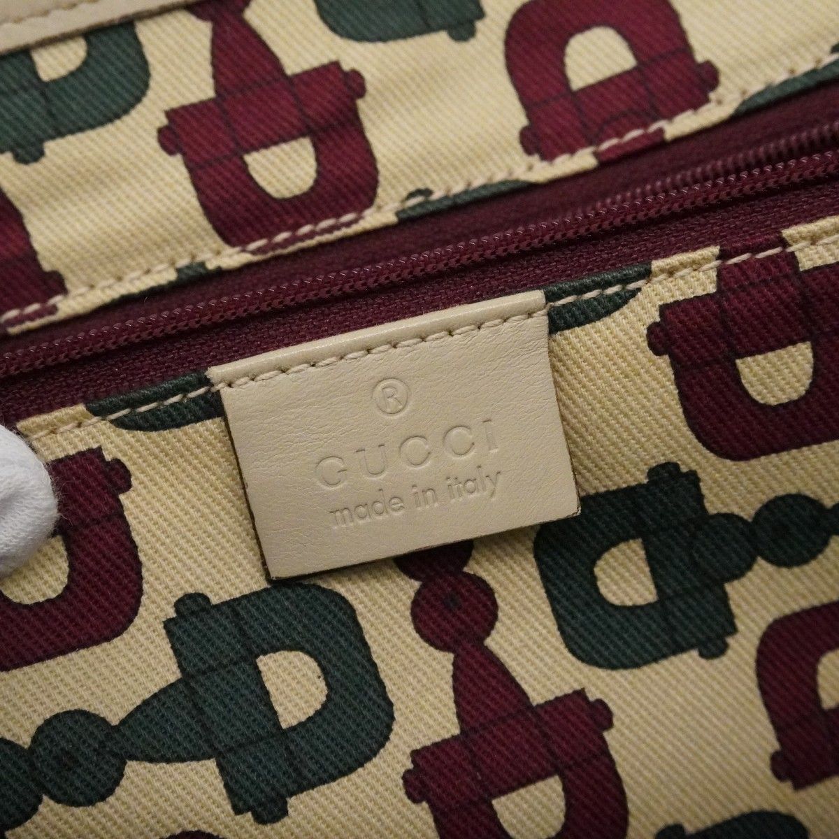 Gucci Tote Guccissima Leather Ivory Chien Pants Gold — view 5