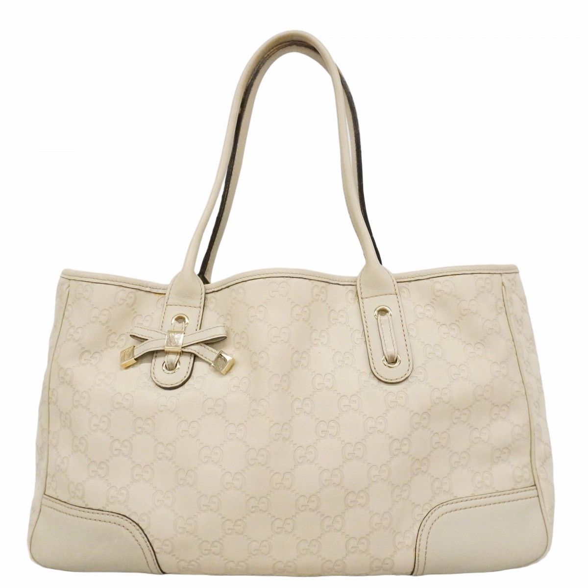 Gucci Tote Guccissima Leather Ivory Chien Pants Gold