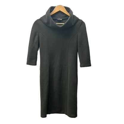 Fendi Dress 40 M Dark Gray Turtleneck Short Sleeve Knee Length
