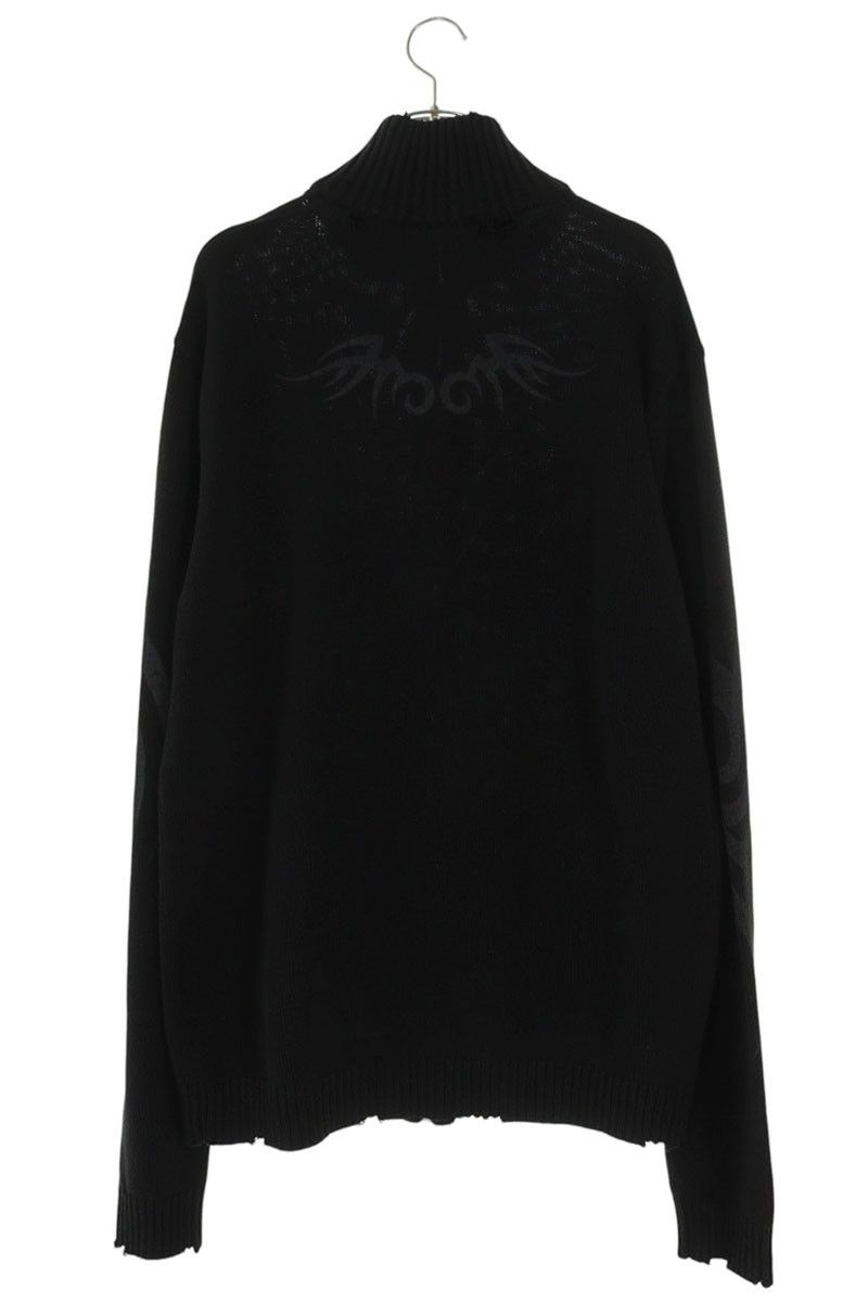 Balenciaga Tribal Distressed Zip Up Knit Cardigan — view 2