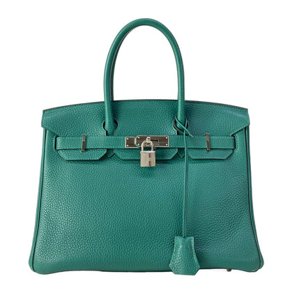 Hermes Handbag Birkin 30 Malachite Silver